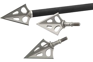 MILAEM 6 pièces 3 Lames Fixes Pointes de flèche 106 Grain Broadheads de tir à l'arc Chasse Arrow Heads Boulons pour arbalète et Arc à poulies