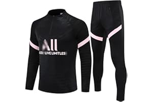 Kobzio Parigi Tuta da Calcio, Manica Lunga Calcio Tuta da Sportivo Manica Lunga Traspirante Football Club Uomo Felpa da Calcio Primavera e l'autunno Traspirante Sportswear Training