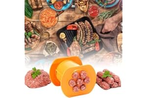 UQMIQURA Cevapcici Extruder, Manual Hot Dog Wurstform-Set, Hot Dog Maker mit 7 Löchern, Kunststoff in Lebensmittelqualität, DIY-Küchenutensilien, Hot-Dog-Maschine Fleischstäbchen-Quetscher - Orange