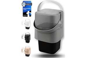 TUFFEX Kompakt 𝐒𝐦𝐚𝐫𝐭 𝐃𝐮𝐬𝐭𝐛𝐢𝐧 Mülleimer 4l I grau I Badeimer I Eimer für Biomüll I Büro IWohn I Küche IKosmetik ISchlafzimmer I klein I mini Behälter I unter Schreibtisch I Unterschrank