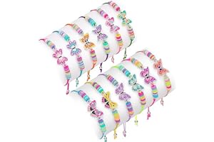 Kids Butterfly Bracelets Set, Adjustable Friendship Jewelry, Cute Party Favors, Goodie Bag Fillers, Ideal Gifts for Princess Birthday, Classroom Reward Eid Present for Girls Toddlers 12 Pcs