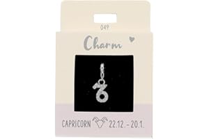 Depesche 11785-049 Charms Express Yourself - Ciondolo per collane e bracciali, Capricorno, Placcato Argento, Come Piccolo Regalo