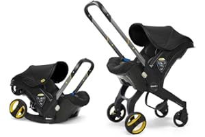 Doona+ Baby Car Seat & Travel Stroller Nitro Black - Convertible 0+ Car Seat and Pram with 5 Point Safety Harness - Ergonomic Pushchair and Travel System - ISOFIX Base Sold Separately