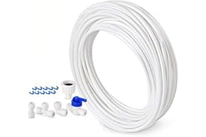 Tspkey Tuyau d'alimentation en eau de 10 m en Polyéthylène basse densité (PE-LD) - Kit de connexion pour réfrigérateur double porte de style européen - 6,3 mm de diamètre