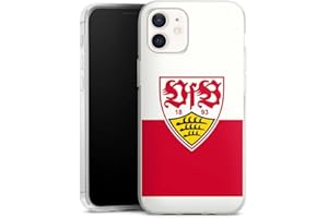 DeinDesign Silikon Hülle kompatibel mit Apple iPhone 12 Case transparent Handyhülle VfB Stuttgart Offizielles Lizenzprodukt Logo