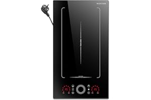 NOXTON Piano Cottura Induzione 2 Fuochi con Flessible Zone, Piani Cottura 3500W Cucina, Fornello a Induzione Elettrico, Piastra Induzione Elettrica con Controllo Slitta ad Anello & Toccare