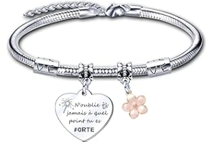 ZYMGUO Bracelet Cadeau Fille 'N'oublie Pas Que Tu Es Une Fille Fantastique' - Inspirant Charms, Idée Anniversaire