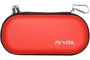 ELIATER Playstation Vita Carring Case Portable Travel Pouch Cover Zipper Bag Compatible for Sony PSVita 1000 2000 Game Console (Red)