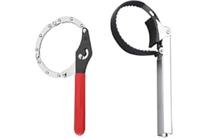 Smavles Clé à Filtre à Huile 2 Pièces Pince pour Filtre à Huile Clé à Sangle Universel pour Filtre à Huile Mécanique de la Courroie Serrer Desserrer Plomberie Dépose 66-75mm,81-141mm