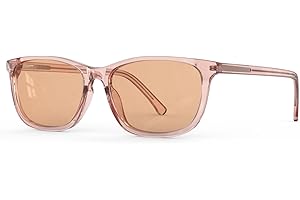 Bloomoak Gafas para migraña con tinte rosa, gafas FL-Flex para aliviar la sensibilidad a la luz con pantalla LED fluorescente, fotofobia y fatiga visual