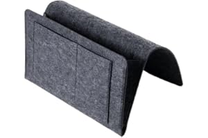 YdseozOA Felt Bedside Storage Pocket Sofa Organizer Bag Bedside Hanging Storage Organizer Caddy Home Bed Rails Sofa Bunk Beds (Dark Gray)