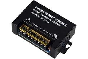 FUSYTULY DC12V 5A Access Control Power Supply Switch Output AC110V-240V Input Metal Power Source Supplier Adapter, 0-15 Seconds Time Delay Adjustable
