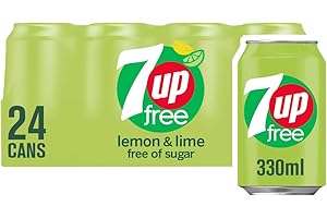 7UP Free - Boisson gazeuse aromatisée citron et citron vert - Sans sucre - 24 boîtes de 330 ml