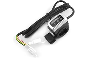 L-faster Acelerador de Pulgar de Bicicleta eléctrica de 24 V / 36 V / 48 V Acelerador de Velocidad de Dedo Wuxing con indicador de batería para Bicicleta de montaña E-Scooter