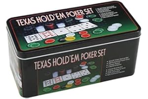 various Set da poker Scatola di metallo, 200 gettoni da poker, 2 copertine, pulsante di consegna, gioco da tavolo