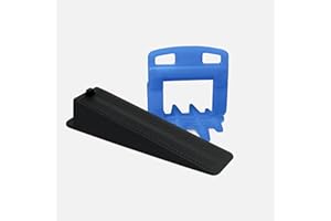 Niveladores De Azulejos - 600 pcs - Fixlevel - Cuñas Niveladoras Suelo 2mm - Sistema De Nivelación De Azulejos - Clips de Nivelación 2mm - Pack 500 Clips Y 100 Cuñas (2 mm)