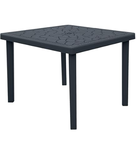 Tavolo da giardino Antracite, 220 x 90 x 72 cm, in plastica, effetto rattan, mobili, mobili da giardino, tavoli da giardino, antracite, 47,4 LB,45608