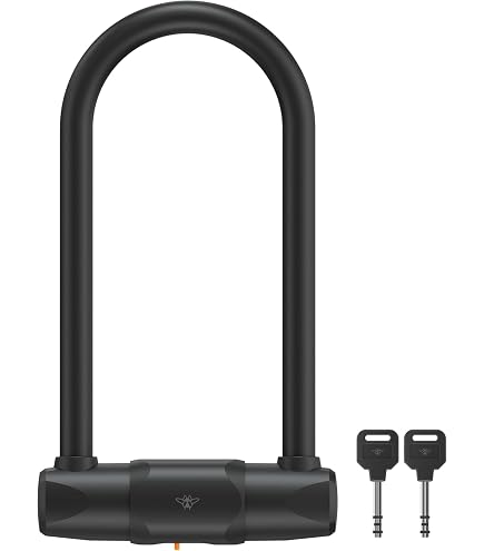 Antivol Vélo U-Lock Avec Support - Câble Acier Trempé 13mm, Serrure à Clé, Pour Scooter, Portail