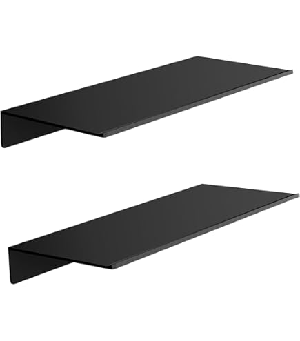 Mafagwre Lot De 2 étagères Murales En Métal Noir 30 Cm, Décoration D