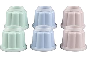 Dr. Oetker 1799 Lot de 6 moules à Pudding, Moule à flan, Moule avec couvercles, Mini Moule, Moule à gâteau Individuel, Plastique, Rose/Vert/Bleu, 6,3 x 7,5 cm