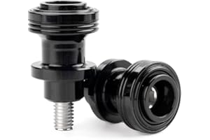 CCYYMOWOK 2 pezzi M8 Nottolini Cavalletto Moto Accessori, Universale Nottolini Forcellone per Cavalletto Alzamoto 8mm Bobina Supporti per Moto Bilanciere Posteriore Filettato in Alluminio CNC (Nero)