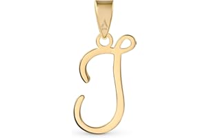 Amberta Italian 9ct Gold Initial Pendant for Women and Men | Real Letter Pendant Without Chain | Solid Gold