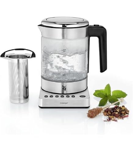 Théière électrique Riviera&bar Darjeeling Zen - 1300W, 0.5-1.2L, 8 Programmes, Verre Schott DURAN