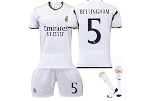 ENIXWH Maglia da calcio per bambini 23 – 24 Madrid 5 7 10 Modric Maglia con pantaloncini per tifosi di calcio per ragazzi adulti