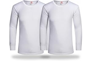 ITRAT Mens Thermal 2 Pack Underwear Vests Long Sleeve Tops, Thermal T-Shirt Warm Underlayer Winter Thermals Base Layer Clothing Men Vest Top Size S-XXL