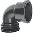 Plumbing Drain Adaptor 4" PVC Soil Clay CAST Iron Black 90 Bend McAlpine DC90-BL