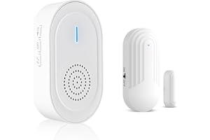 SANJIE Portable Wireless Doorbell Chime with 4 Volume,120db Loud, Can be Turned Off,Waterproof Door Alarm Sensor for Home Store Office Security(1Door Open Sensor+1Portable Receiver)