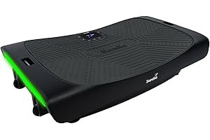 Skandika V3000 | Pedana vibrante 4D dal design curvo con tecnologia Smart LED, altoparlante Bluetooth e bande di allenamento | macchinario fitness per la casa