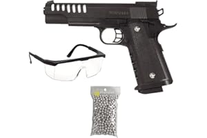 2EAGLE Pack Airsoft Pistolet modèle Saigo Hi-Capa SG00060 à Ressort/matière: Plastique Haute résistance/Puissance 0.3 Joule/livré avec Accessoires