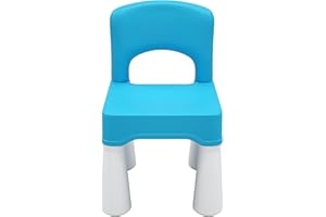 burgkidz Plastic Kids Chair, Durable and Lightweight, 9.3" Height Seat, Indoor or Outdoor Use for Boys Girls Aged 2+ Blue