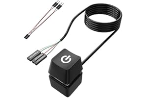 Switian Bouton d'Alimentation PC Externe avec Interrupteur Mécanique, LED Bleu Dégradé et Câble 1.8M - Facile à Installer pour Bureau/Gaming