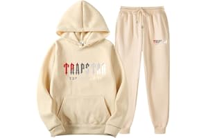 XYYYHTL Trapstar Tracksuit Tracksuit Mens Full Set Jogging Set Hooded Jacket + Trousers Pants Trapstar Pocket Tracksuit Unisex with Letter Print Suit for Autumn and Winter Trapstar Coat