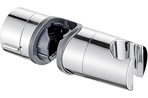 Ibergrif M20404 Adjustable Shower Head Holder Replacement, 19-25mm, Shower Head Bracket, Shower Rail Slider for Hand Shower, 360° Rotation, Chrome Plated