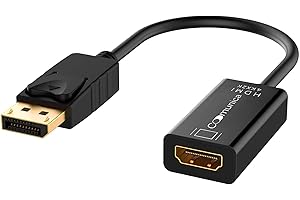 Comunica Adaptador HDMI Displayport, DP (Display Port) macho a HDMI hembra Resolución 4K HDMI to Display Port Conectores Dorados