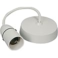 6" Ceiling Rose and Light Pendant Set Lamp Light Bulb Holder White Plastic x 1