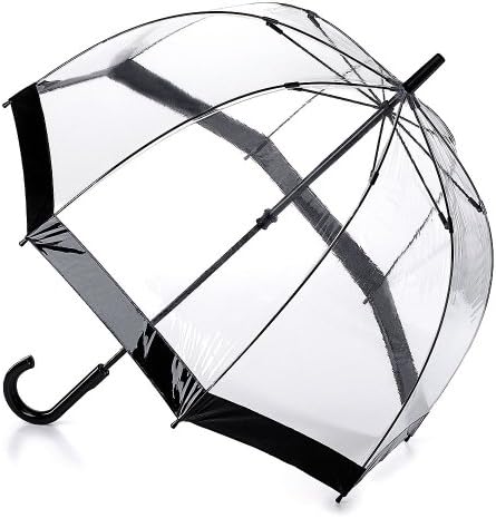 Fulton Birdcage-1 Clear Dome Umbrella with Black border