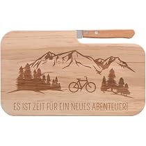 Planche à Snack ROMINOX En Bois Avec Couteau Intégré - 23x14cm - Idéale Petit Déjeuner Ou Apéro - Cadeau Original