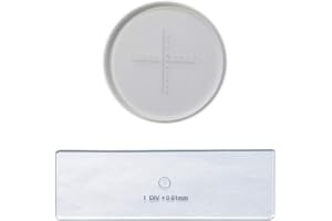 MUHWA 0.1mm High Precision Ocular Micrometer+0.01mm Stage Micrometer Microscope Micrometer, Microscope Camera Calibration Slide, Micrometer Eyepiece, Cross Microscope Calibration Ruler Slides