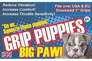 Grip Puppy Big Paw - Motorcycle Grip Covers for 1-inch Larger Handlebars - Ultra-Comfortable Foam Compatible with Heated Grips - Vibration Reducing Bike Grips for Cruisers, Tourers and Custom Builds