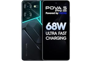 TECNO Pova 5 Pro 5G (Dark Illusion, 8GB RAM,256GB Storage)| Segment 1st 68W Ultra Fast Charging | India's 1st Multi-Colored Backlit ARC Interface | 50MP AI Dual Camera | 6.78