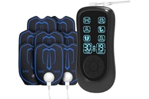 FONCBIEN Electroestimulador Muscular, TENS EMS Corrientes Rehabilitacion Fisioterapia 2 Canales 6 Modos Electro Estimulador Muscular ara Aliviar el Dolor Cervical/Piernas/Abdominal/Espalda/Cuello