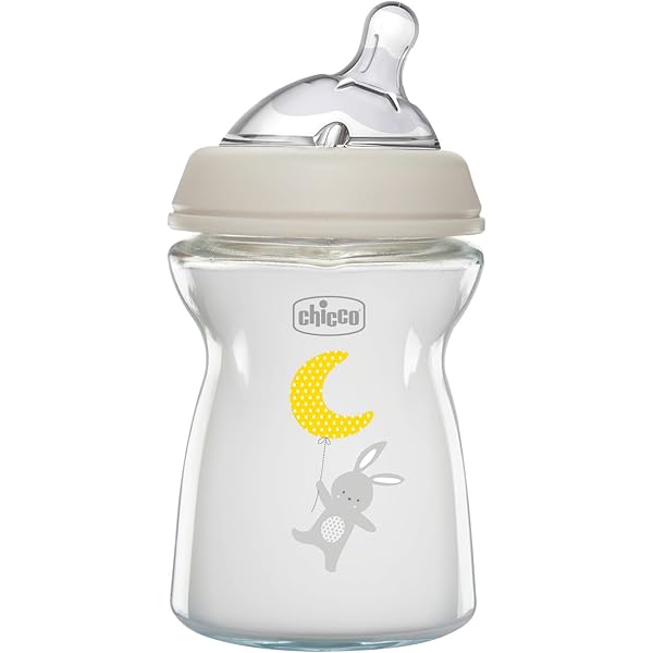 CHICCO Babyflasche WELL-BEING Glas 240ml | Mit Anti-Kolik-System & Silikon-Sauger - Für 0M+