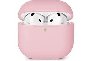 AOTUAO Hülle Kompatibel mit AirPods 4 Hülle Case (2024), Weiches Silikon Stoßfeste Schutzhülle für AirPods 4. Generation Case Cover mit Voller Sturzschutz, Front-LED Sichtbar, Rosa