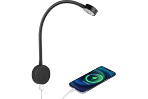 acegoo 12V LED Reading Light, RV Boat Bedside Reading Lamp, 12 Volt Flexible Gooseneck Bed Light for Camper Van Trailer Truck Motorhome, Push Dimmer Switch & USB Charger 12-24V