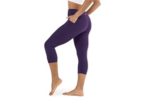 LAPASA Leggings 3/4 Femme Yoga Taille Haute Pantacourt de Sport Capri Amincissant Gainant Respirant Collants Gym Fitness L02A1/B1