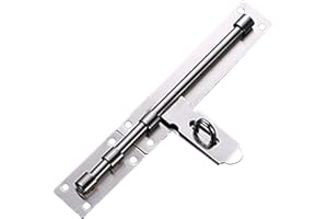 Bustlwor Pestillo para Puerta de Acero Inoxidable, Cerrojo de Deslizante, Cerradura de Perno con Agujero, Pestillo de Puerta Adecuado para Puertas de Garaje, Puertas de Jardín, Puertas de Baño, etc